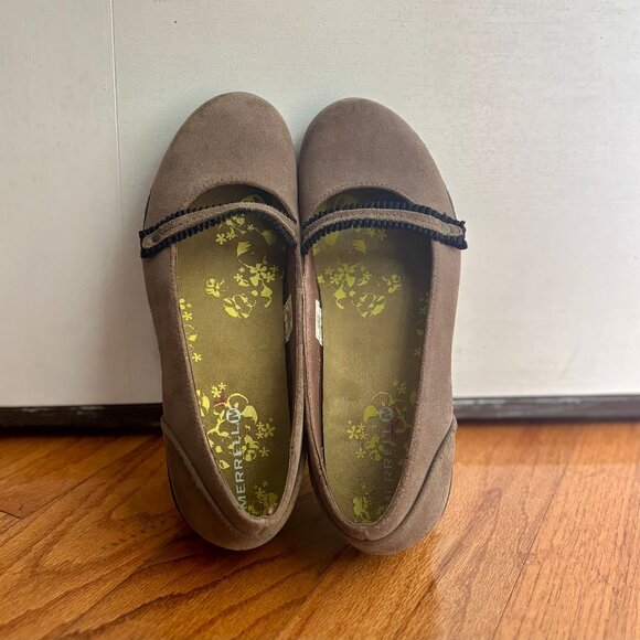 Merrell Petunia Taupe Wedge Suede Mary Jane Womens Shoes 7 - Picture 5 of 10